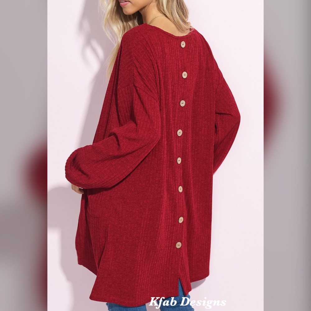 ❤️LAST! Ribbed Button Back Midi Pocket Cardigan! - Picture 3 of 3